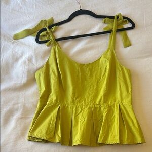 Sunday in Brooklyn Lime Peplum Top